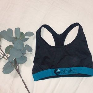 Ethika Blue/Black Sports Bra!! NWOT